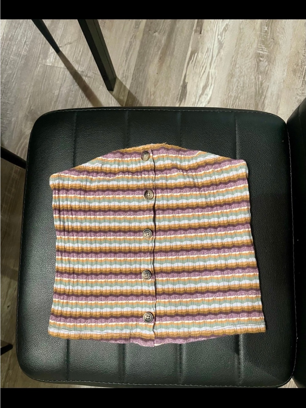 Striped Button-Front Tube Top - Multicolor